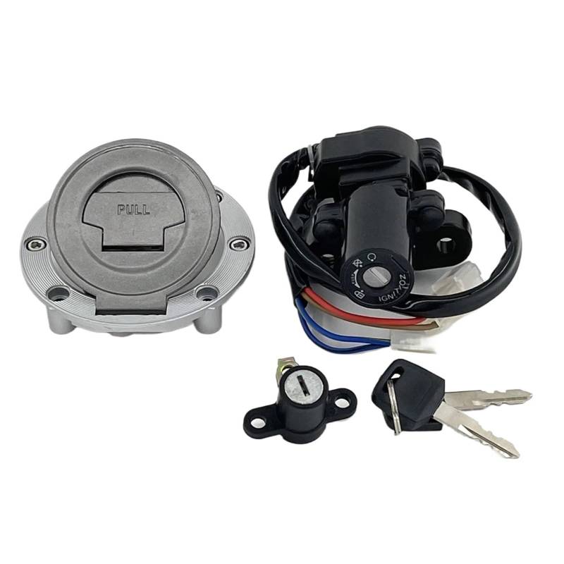 BSWRTH Start Zündschlüssel Kompatibel Mit Yamaha Für YZF-R1 1998–2003 Für YZF-R6 1999–2005 Für MT-03 2006–2012 Für FJ09 2015–2016 Motorrad-Tankdeckel-Zündschloss Mit Schlüssel von BSWRTH