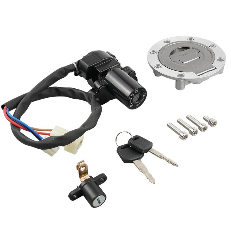 BSWRTH Start Zündschlüssel Kompatibel Mit Yamaha Für YZF-R1 1998–2003 Für YZF-R6 2003–2005 Für MT03 2006–2012 Für FZ10 2017 Motorrad-Tankdeckel-Zündschloss 15C1061900 von BSWRTH