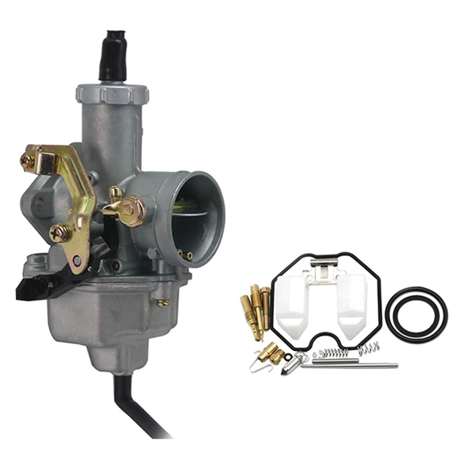 BSWRTH Vergaser Für CG150 Für CG175 Für XR Für CB Für XL Für CRF 27mm Auto-Kabel-Choke-Vergaser Mit Reparatursatz Vergaser Mit Filter-Choke Ersatz Von Motorradteilen(Auto Set) von BSWRTH