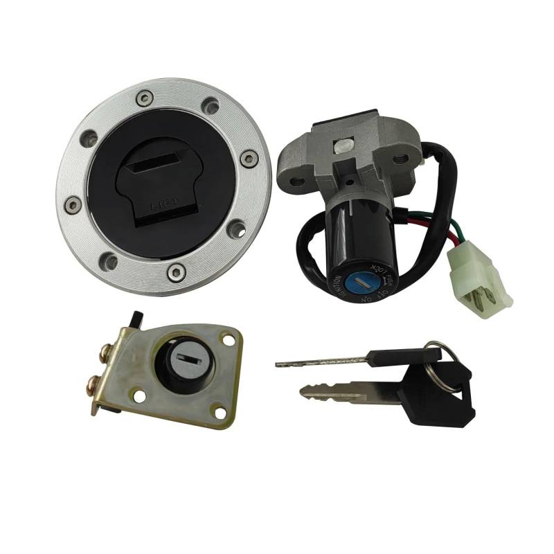 Start Zündschlüssel Kompatibel Mit Suzuki Für GS500 1989–2000 Für GSF250 Für Bandit 250 77A Für VS/S 1997–2000 Motorrad-Zündschloss, Tankdeckel-Abdeckungsschlüssel von BSWRTH