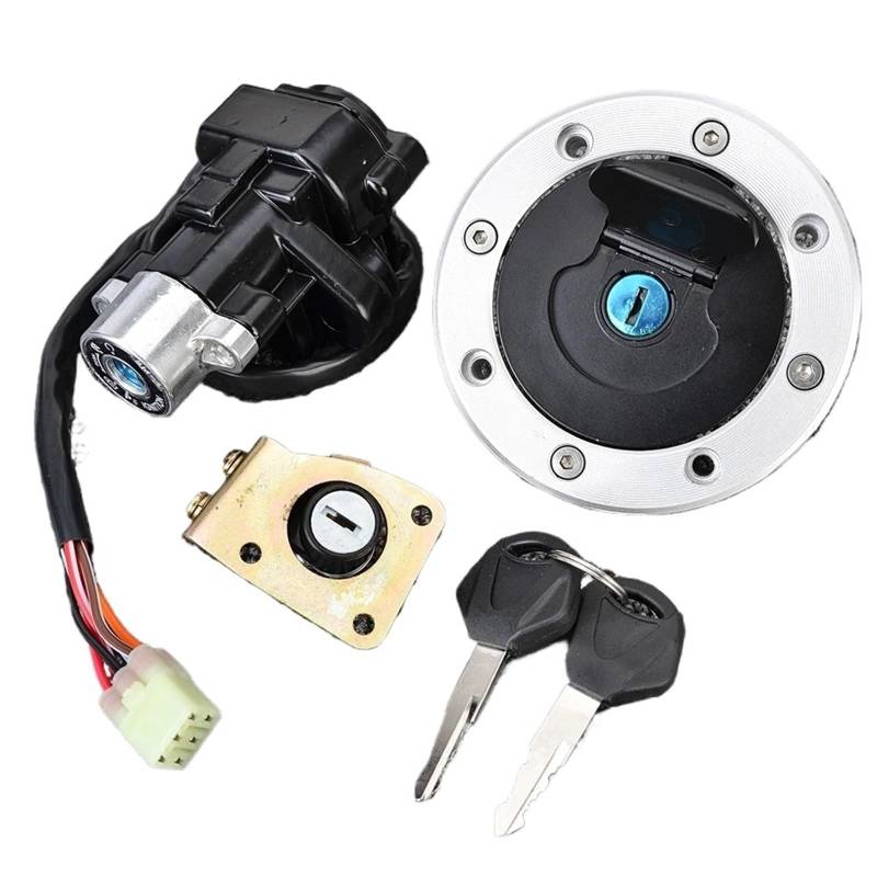 Start Zündschlüssel Kompatibel Mit Suzuki Für GSXR750 Für GSXR600 Für TL1000S Für TL1000R Für GSX750 Für GSX600 Motorrad-Tankdeckel-Zündschloss von BSWRTH