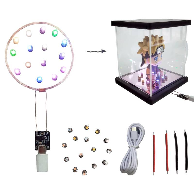 BTBEMO Drahtlose LED-Leuchten 80mm Fern Drahtlose Spule Induktionslicht und 12PCS Bunte hohe Helligkeit Drahtlose Auto Induktionsleuchten für Kunst und Handwerk Kits Leben Spaß hinzufügen von BTBEMO
