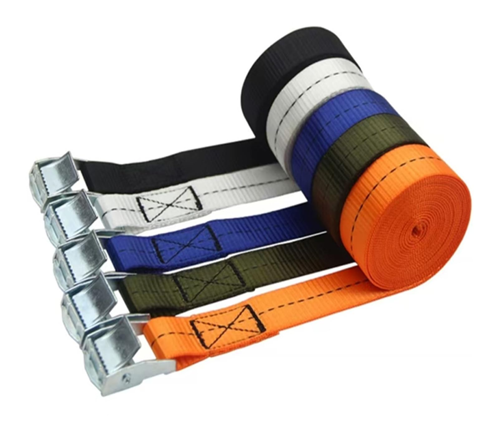 Zurrgurte, 4 Stück Zurrgurte, Hochleistungs-Spanngurte for Zurren for Motorräder, Breite 25/38 mm x Länge 0,5 m/1 m/1,5 m/2 m/3 m/4 m/5 m/6 m(Blue,Width 38mm x Length 2m) von BTBTB
