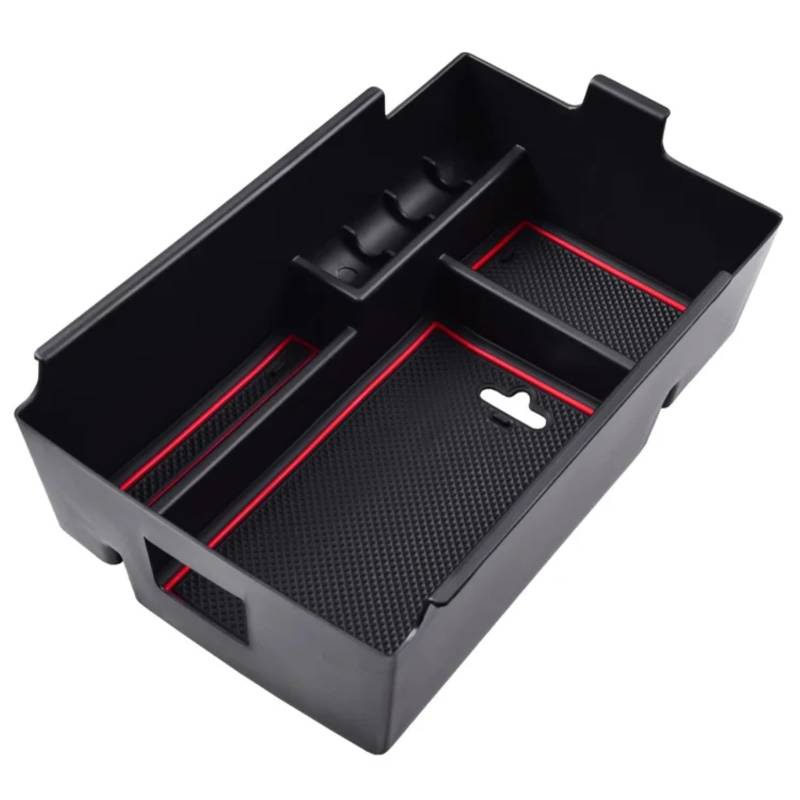 BTEDSXC Auto Center Console Tray Kompatibel Mit Chevrolet Für Equinox 2018 2019 2020 2021 2022 2023 2024 Auto-Armlehnen-Aufbewahrungsbox Fach-Organizer Innenausstattung(Red) von BTEDSXC