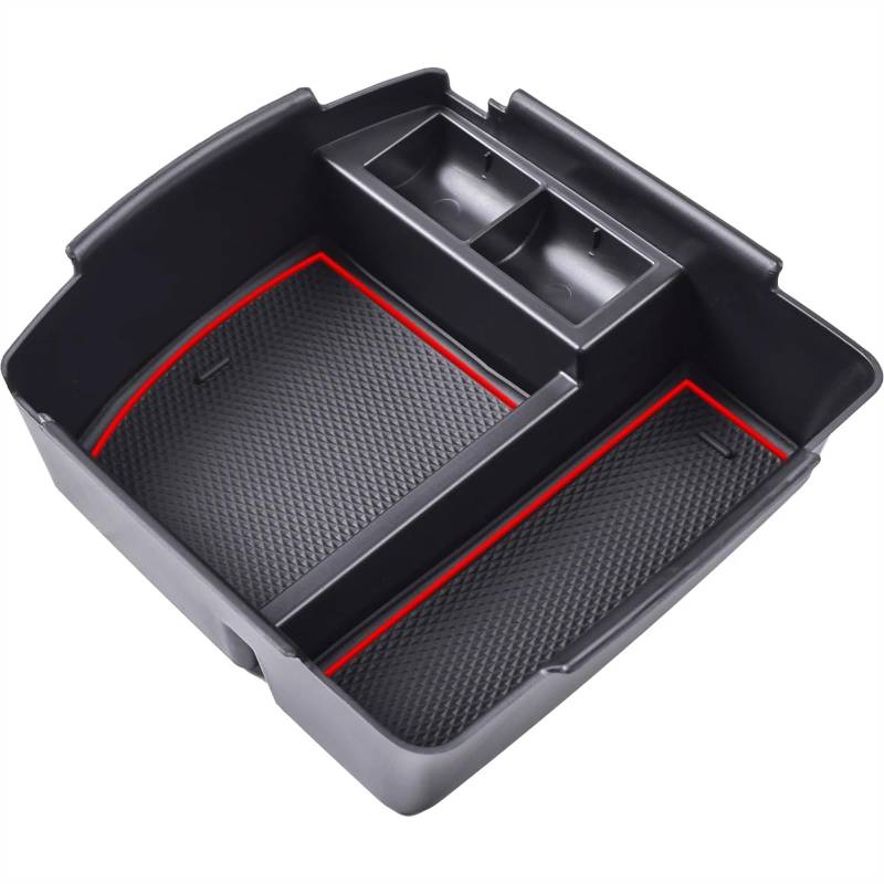 BTEDSXC Auto Center Console Tray Kompatibel Mit Kia Für Seltos 2020 2021 2022 2023 Aufbewahrungsbox Für Die Armlehne des Autos Mittelkonsolen-Organizer Aufbewahrungsbox Behälterhalter(Red) von BTEDSXC