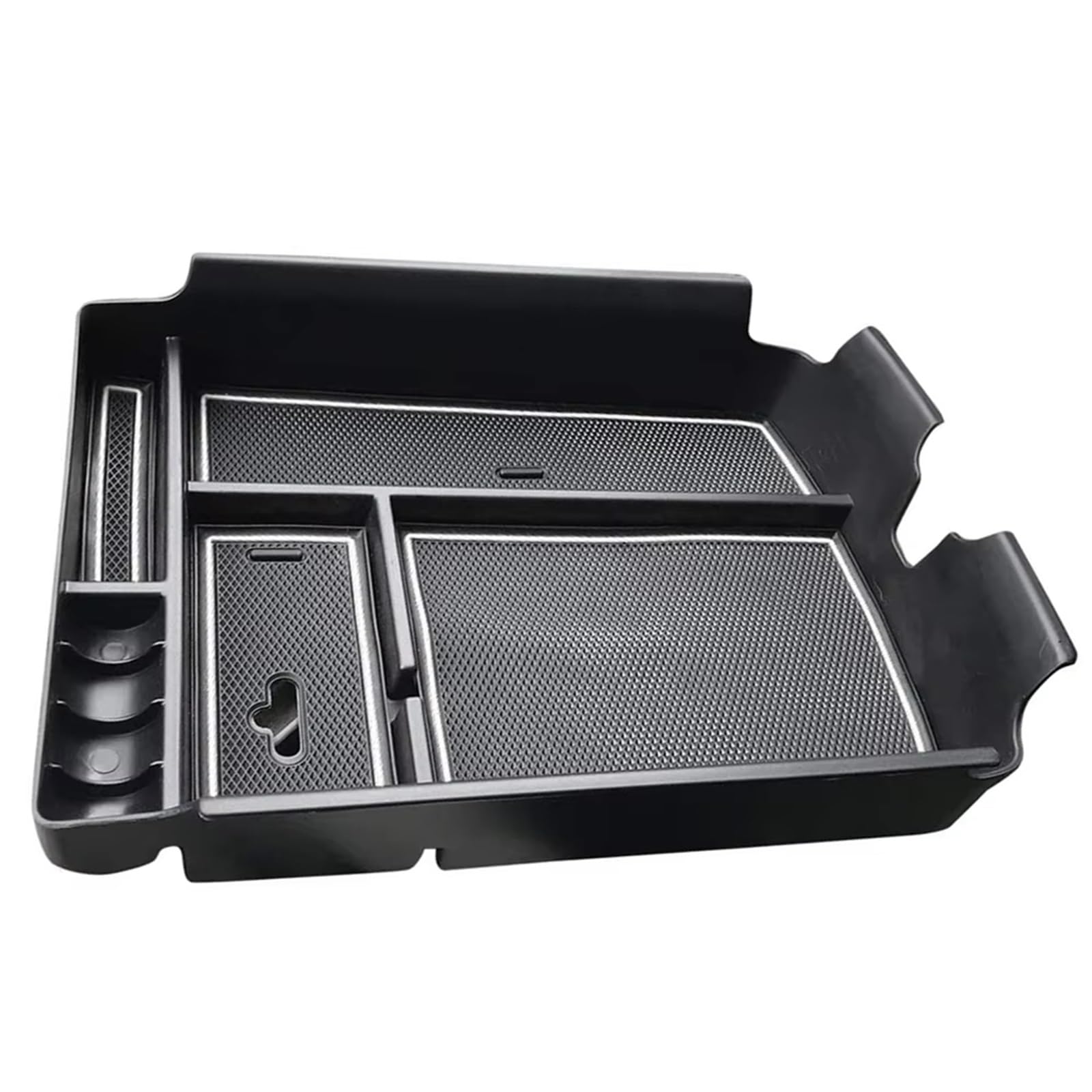BTEDSXC Auto Center Console Tray Kompatibel Mit VW Für Atlas 2018 2019 2020 2021 1 Stück Mittelkonsole Armlehne Aufbewahrungsbox Handschuhfach Halter Box Autozubehör Dekoration(White) von BTEDSXC