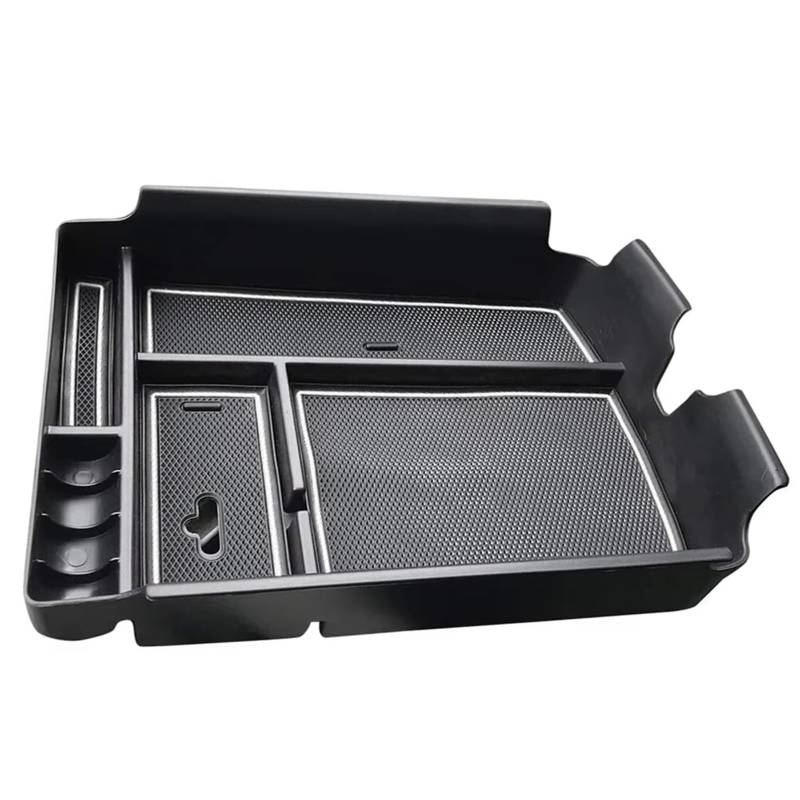 BTEDSXC Auto Center Console Tray Kompatibel Mit VW Für Atlas 2018 2019 2020 2021 1 Stück Mittelkonsole Armlehne Aufbewahrungsbox Handschuhfach Halter Box Autozubehör Dekoration(White) von BTEDSXC