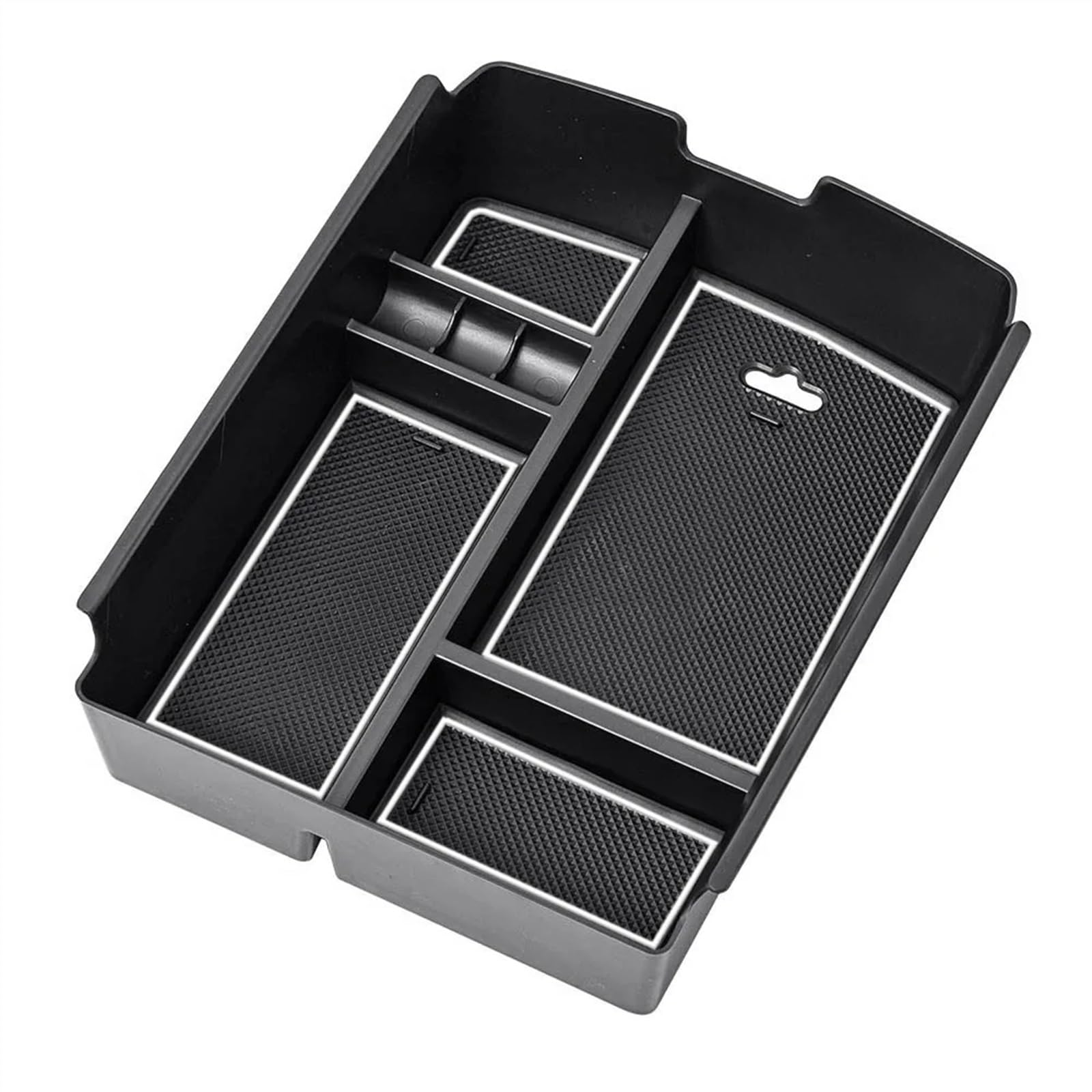 BTEDSXC Auto Center Console Tray Kompatibel Mit VW Für Atlas 2018 2019 2020 2021 2022 2023 Auto-Armlehnen-Aufbewahrungsbox Mittelkonsolen-Organizer Aufbewahrungsbox Containerablage(White) von BTEDSXC