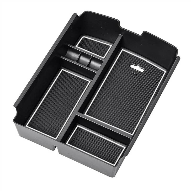 BTEDSXC Auto Center Console Tray Kompatibel Mit VW Für Atlas 2018 2019 2020 2021 2022 2023 Auto-Armlehnen-Aufbewahrungsbox Mittelkonsolen-Organizer Aufbewahrungsbox Containerablage(White) von BTEDSXC