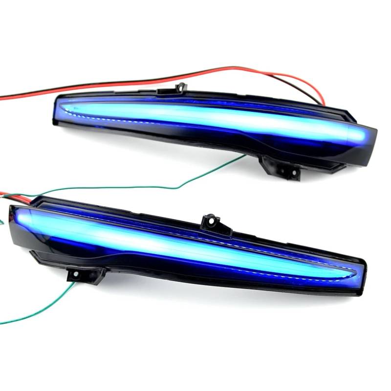BTEDSXC Auto Rückspiegel Blinker Kompatibel Mit Mercedes Für Benz Für CES GLC Für W205 X253 W213 W222 V-Klasse W447 Dynamischer Blinker Sequentielle Seitenspiegel-Kontrollleuchte(Blue Yellow) von BTEDSXC