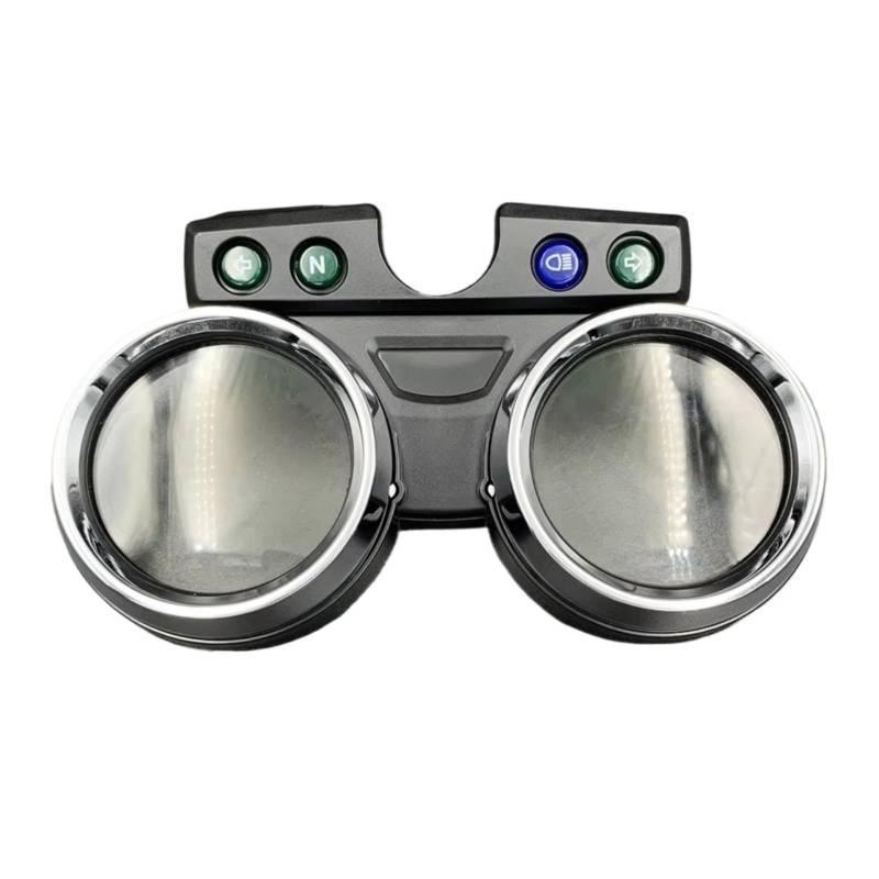 BTEDSXC Kilometerzählergehäuse Für ER5 Für ER500 1 Satz Chrom Motorrad Tachometer Drehzahlmesser Abdeckung Moto Für Geschwindigkeitsmesser Shell Gehäuse Modifikationszubehör(Top Cover Black) von BTEDSXC
