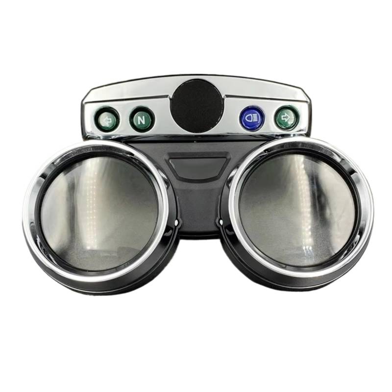 BTEDSXC Kilometerzählergehäuse Für ER5 Für ER500 1 Satz Chrom Motorrad Tachometer Drehzahlmesser Abdeckung Moto Für Geschwindigkeitsmesser Shell Gehäuse Modifikationszubehör(Top Cover Silver) von BTEDSXC