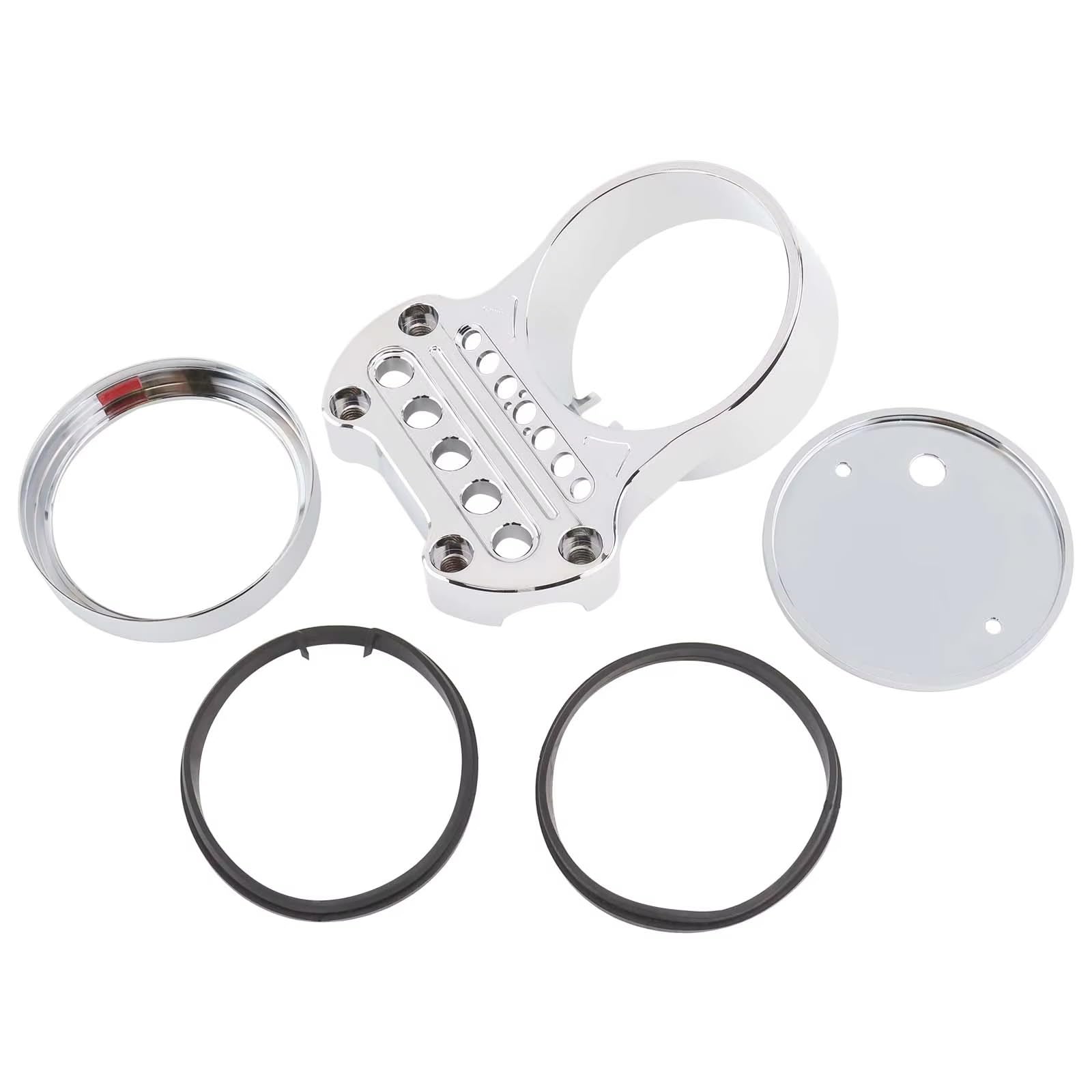 BTEDSXC Kilometerzählergehäuse Für Sportster 883 XL 1995-2007 68513-07B Motorrad Tacho Halterung Gehäuse Front Montieren Umzug Abdeckung W Lenker Top Schellen(Silver) von BTEDSXC