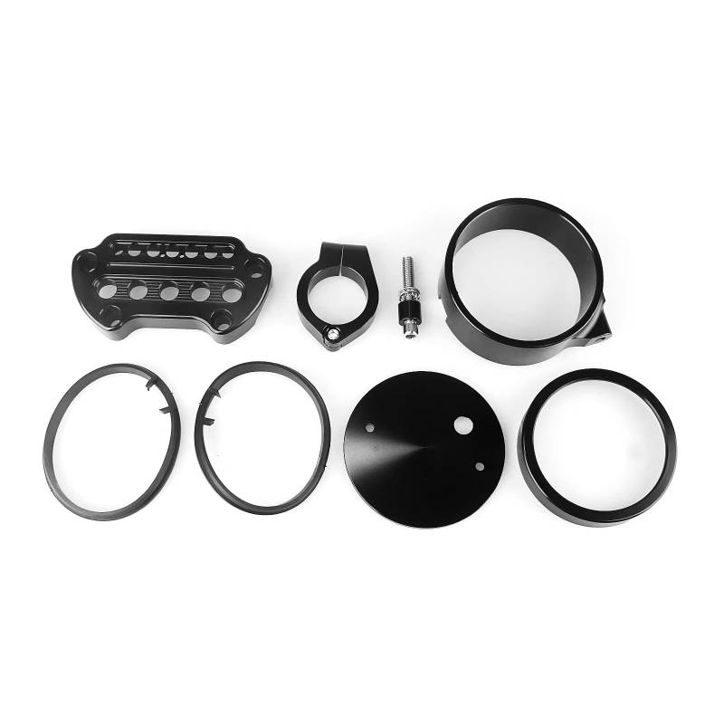 BTEDSXC Kilometerzählergehäuse Für Sportster XL 1995-2015 Für Dyna Für Models 1993-2005 Motorseitenabdeckung Tachometerverlegung Halterung Blinker Lenkererhöhungsklemme(Black) von BTEDSXC