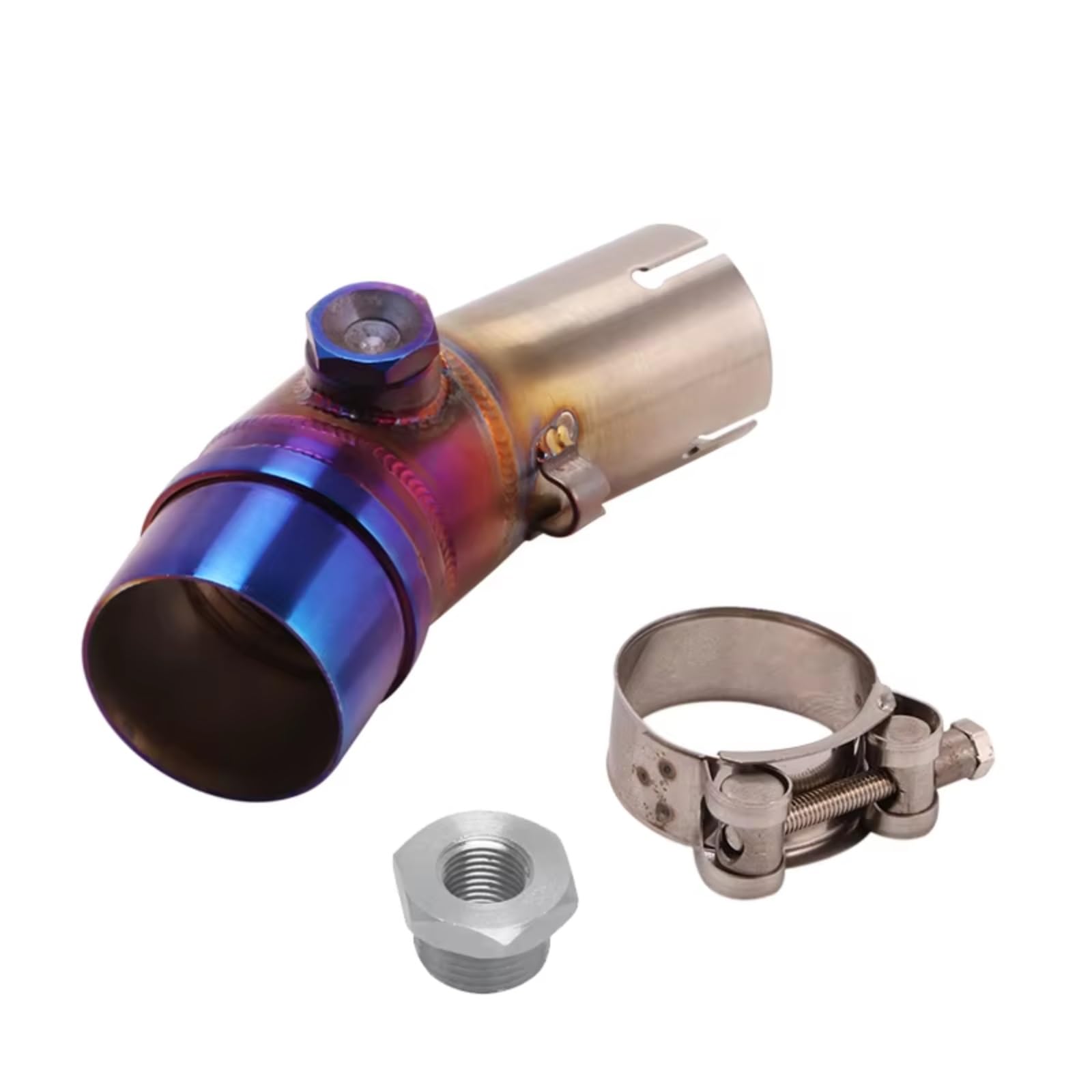 BTEDSXC Motorrad Auspuff Mittelrohr Für ER6N Für ER6F 2012-2016 Für Z650 Für Ninja650 2017-2020 Motorradauspuff Für Escape Moto Mid 51MM Schalldämpfer Mittelverbindungsrohr(Multi-Colored) von BTEDSXC