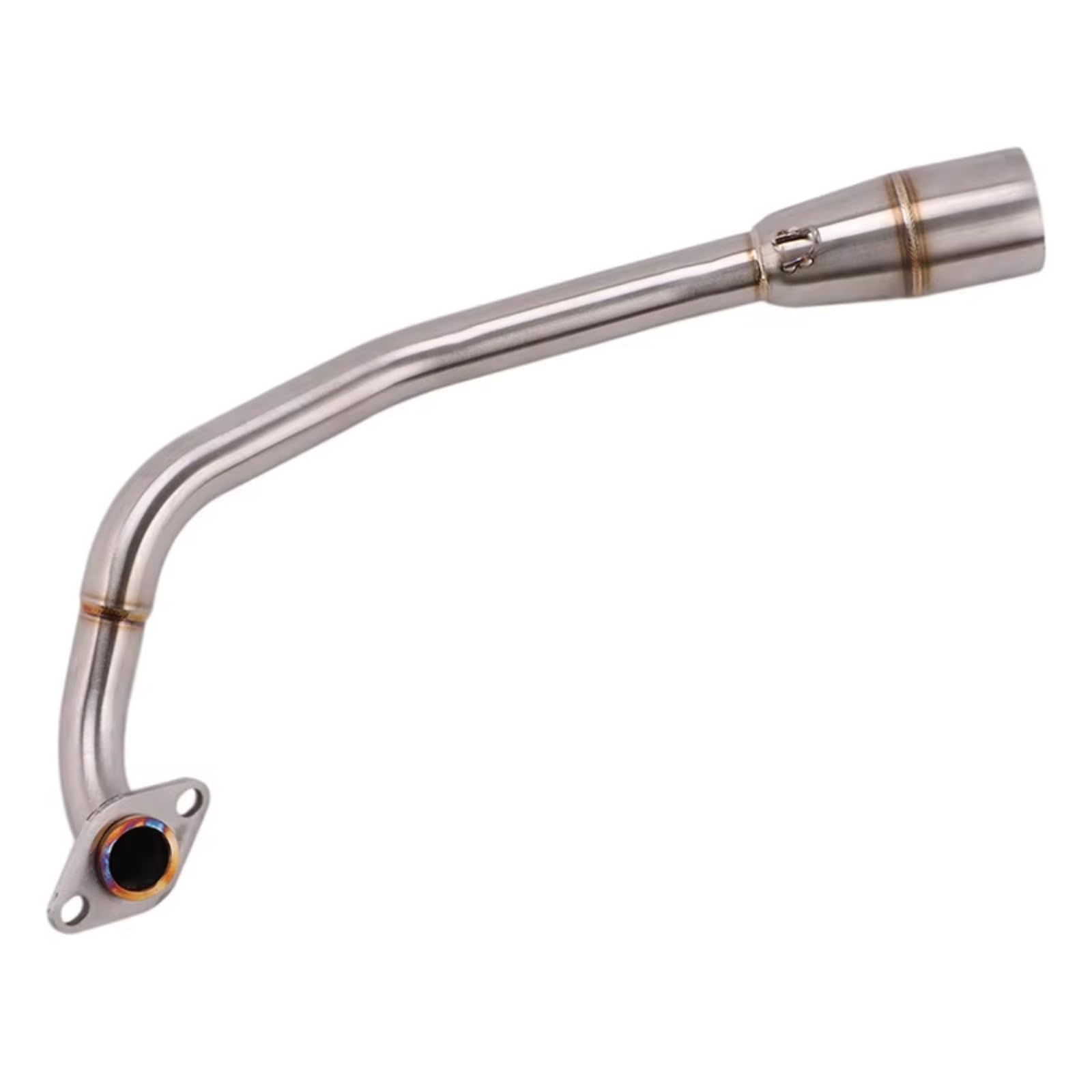 BTEDSXC Motorrad Auspuff Mittelrohr Für RX125 FI Motorradauspuff Für Escape System Modifizierter Schalldämpfer 51mm Front Link Pipe Motorrad Auspuffrohr Endrohr(Silver) von BTEDSXC