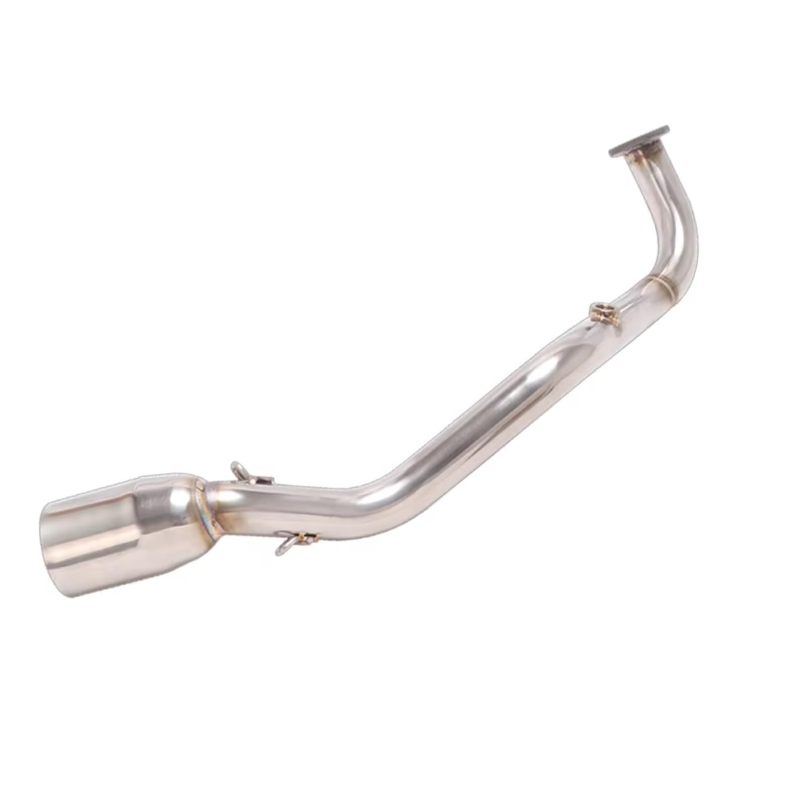 BTEDSXC Motorrad Auspuff Mittelrohr Für Yamaha Für NMAX125 Für NMAX155 2021 2022 Motorradauspuff Für Escape Moto Ändern Vorderes Verbindungsrohr Mit H2O-Sensor(Silver) von BTEDSXC