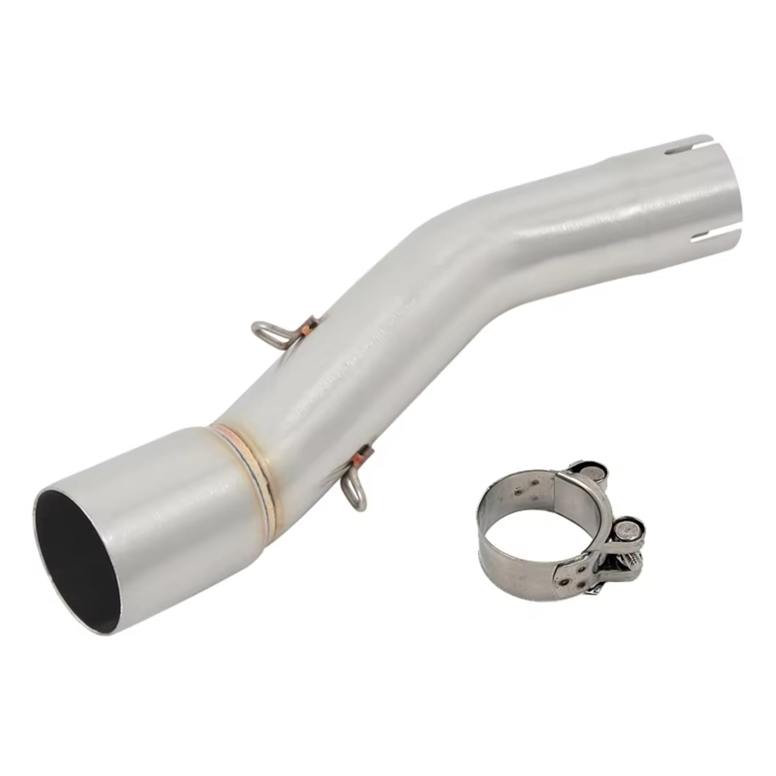 BTEDSXC Motorrad Auspuff Mittelrohr Kompatibel Mit Suzuki Für GSX250 Für GSX250R Für DL250 Modifizierter 51 mm Schalldämpfer Mittelverbindungsrohr Motorrad Auspuffrohradapter(Silver) von BTEDSXC