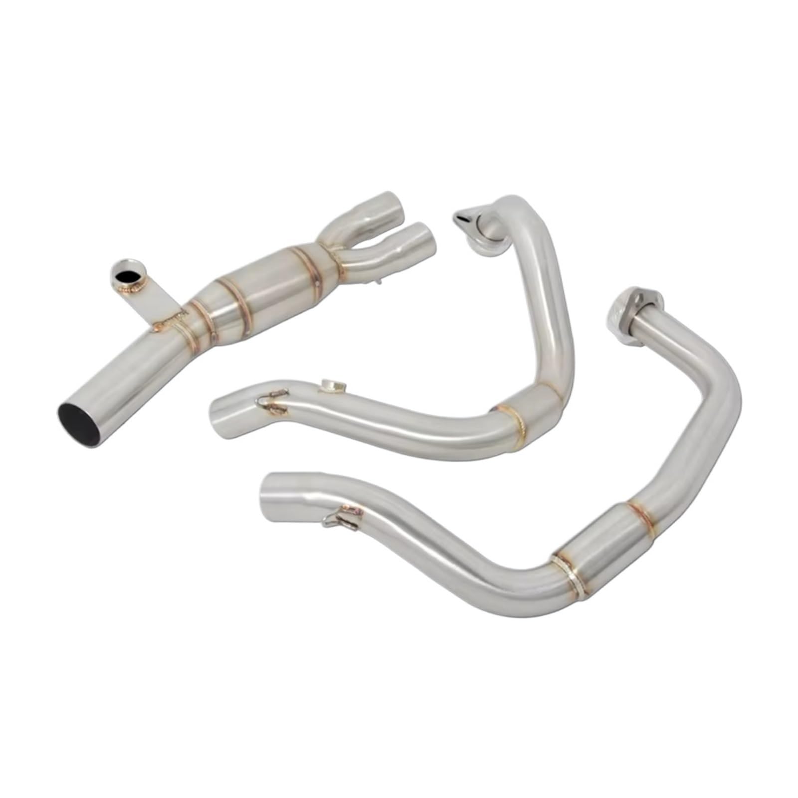 BTEDSXC Motorrad Auspuff Mittelrohr Kompatibel Mit Suzuki Für GSX250R Für DL250 2016-2022 Motorradauspuff Fluchtsysteme Modifiziertes Schalldämpfer-Frontverbindungsrohr(Silver) von BTEDSXC
