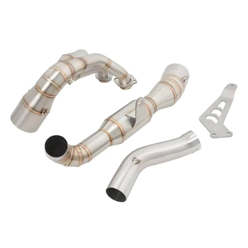 BTEDSXC Motorrad Auspuff Mittelrohr Kompatibel Mit Yamaha Für MT09 Für FZ09 2020 2021 2022 Motorradauspuff Vorne Mittelverbindungsrohr Modifizierter Schalldämpfer Moto Für Fluchtsystem von BTEDSXC