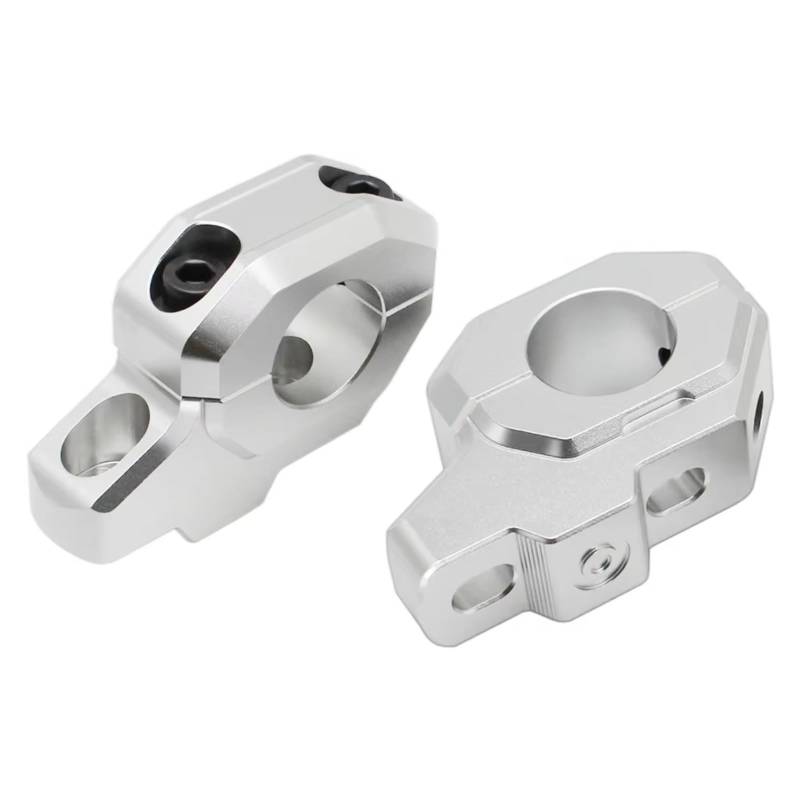 BTEDSXC Motorrad Lenker Riser Kompatibel Mit Für Z900C Für Z900RS 2017 2018 2019 2020 Motorrad-Lenker-Riser-Lenkerklemmen Lenkermontage-Riser-Klemme(Silver) von BTEDSXC