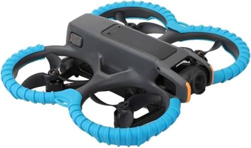 Drohnen-Klingenschutzkäfig, BTFWM, for DJI, 2 Propellerschutz, Silikon-Schutzring, Prop-Stoßfänger-Drohne, Antikollisions-Kratzschutz (Orange)(Blue) von BTFWM