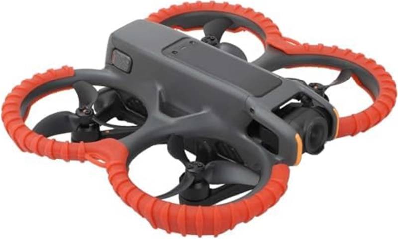 Drohnen-Klingenschutzkäfig, BTFWM, for DJI, 2 Propellerschutz, Silikon-Schutzring, Prop-Stoßfänger-Drohne, Antikollisions-Kratzschutz (Orange)(Red) von BTFWM