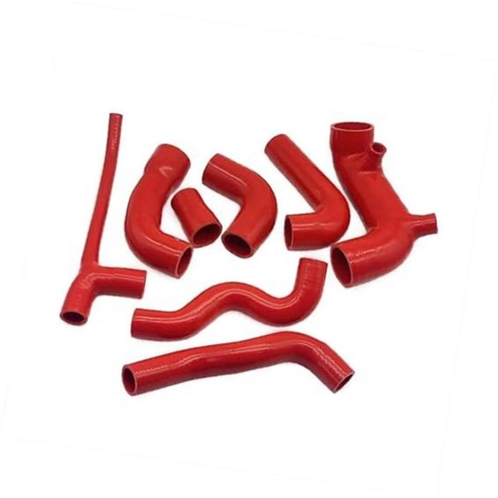 Luftfilter-Ansaugrohr, BTFWM Lufteinlass-Lufteinlass-Silikonschlauch, for FIAT, for UNO Turbo 1.4 MK2 1989–2005, Turbo-zu-AirBox-Ansaugrohr-Anschlussschlauchteile(Black Total Kit Red) von BTFWM