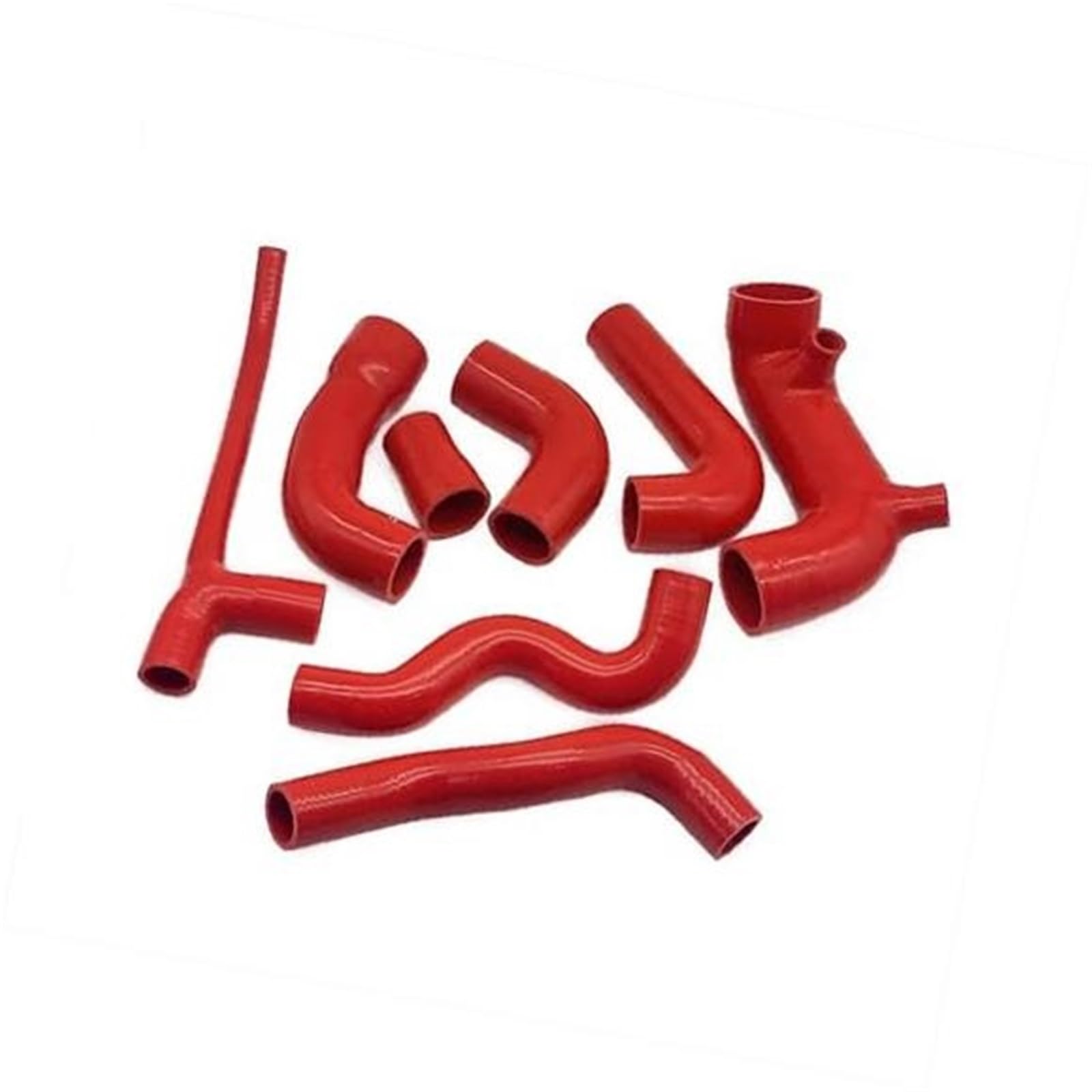 Luftfilter-Ansaugrohr, BTFWM Lufteinlass-Lufteinlass-Silikonschlauch, for FIAT, for UNO Turbo 1.4 MK2 1989–2005, Turbo-zu-AirBox-Ansaugrohr-Schlauchteile(Black Total Kit Red) von BTFWM