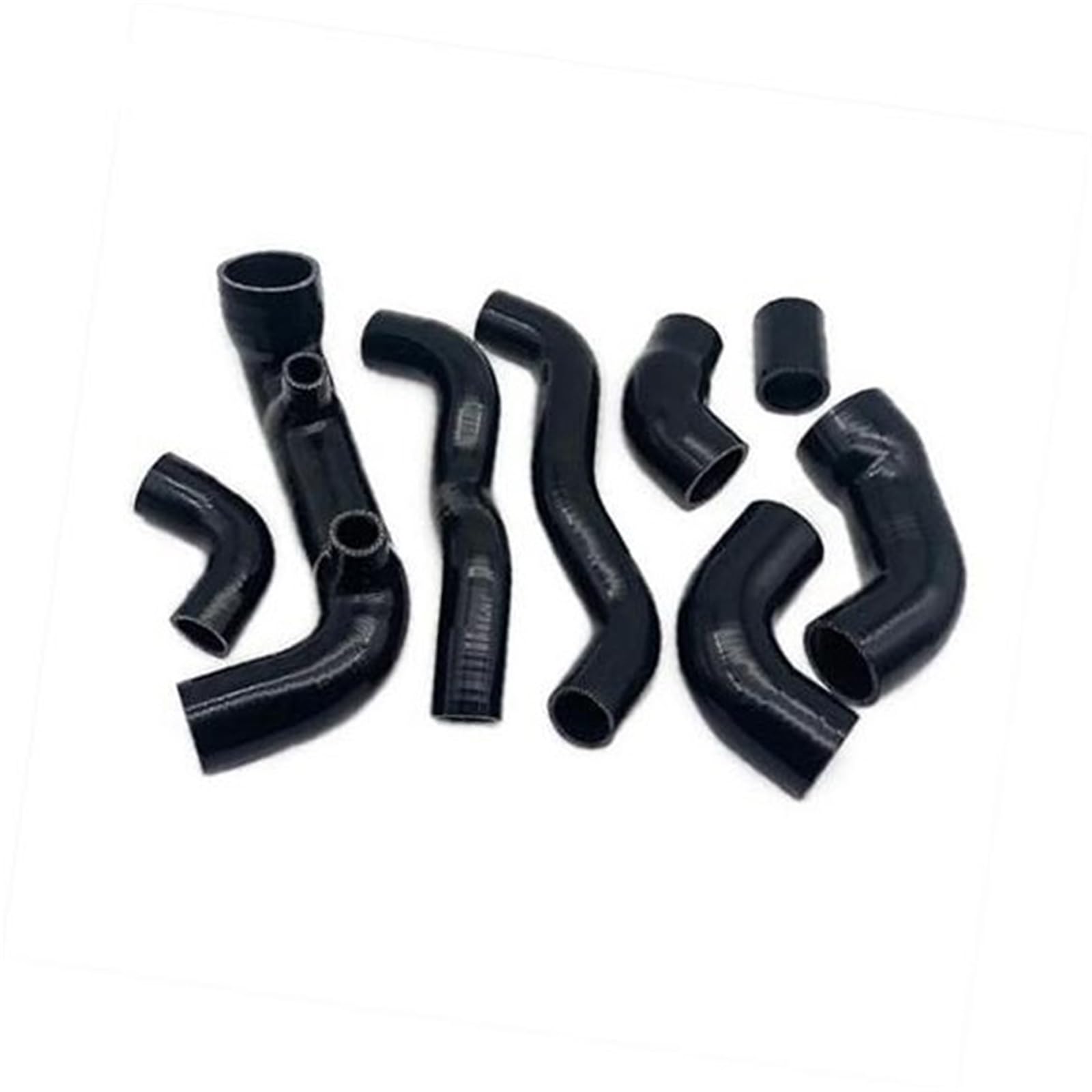 Luftfilter-Ansaugrohr, BTFWM Lufteinlass-Silikonschlauch-Set, for FIAT, for UNO, for Turbo Ie 1.3 MK1 1983–1989, Ladeluftkühler + Kühler + Ersatz-Lufteinlass-Anschluss, Silikonschlauch(Black Black) von BTFWM