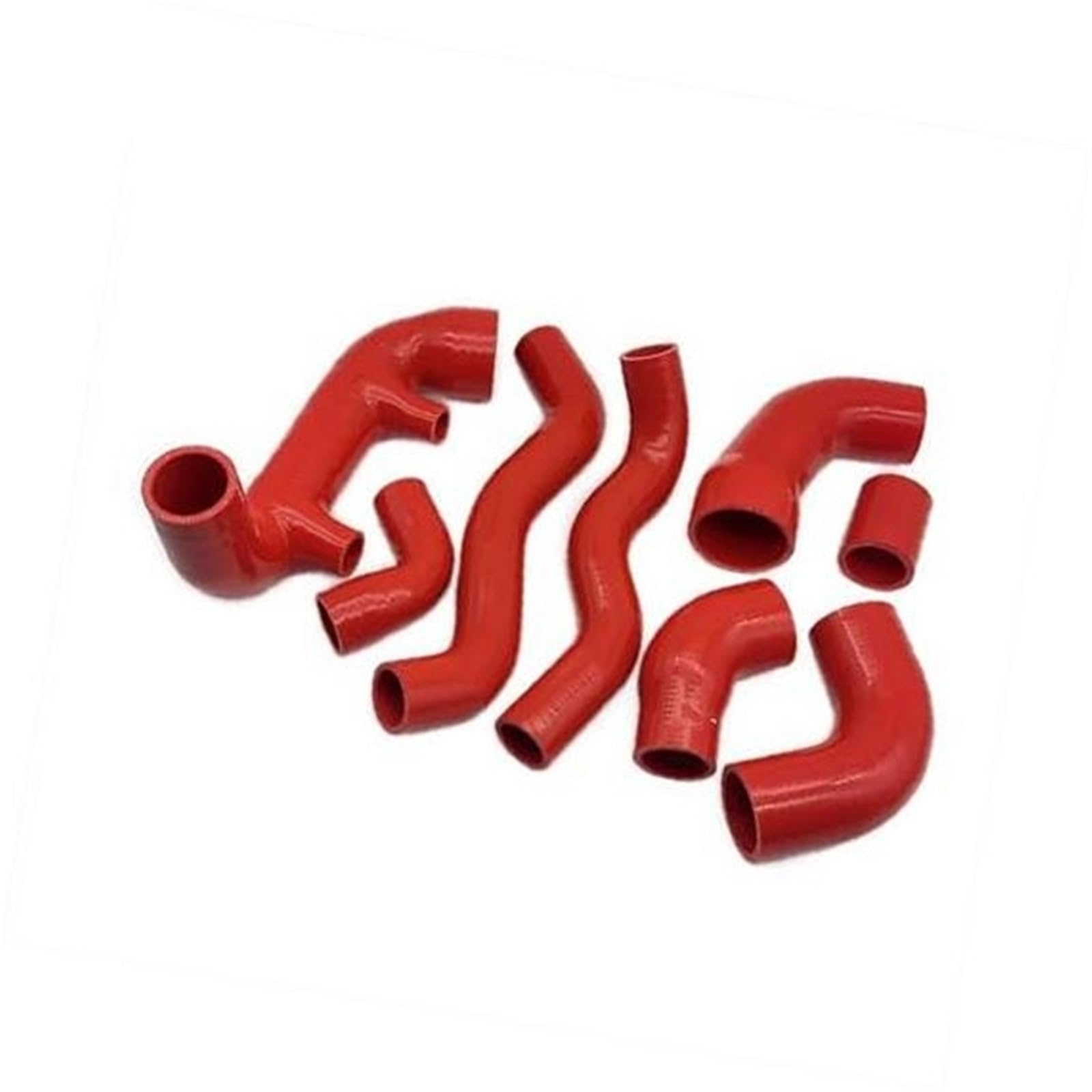 Luftfilter-Ansaugrohr, BTFWM Lufteinlass-Silikonschlauch-Set, for FIAT, for UNO, for Turbo Ie 1.3 MK1 1983–1989, Ladeluftkühler + Kühler + Ersatz-Lufteinlass-Anschluss, Silikonschlauch(Black Red) von BTFWM