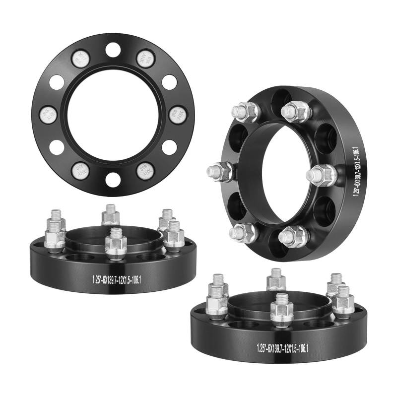 Distanzscheibe Räder 4 PCS 1,25 "6" X 5 "Rad Adapter 106,1 Mm Bohrung Hubcentric M12 Für X 1,5 Bolzen Spacer Nabenbohrung Geschmiedet von BTHMGBAE