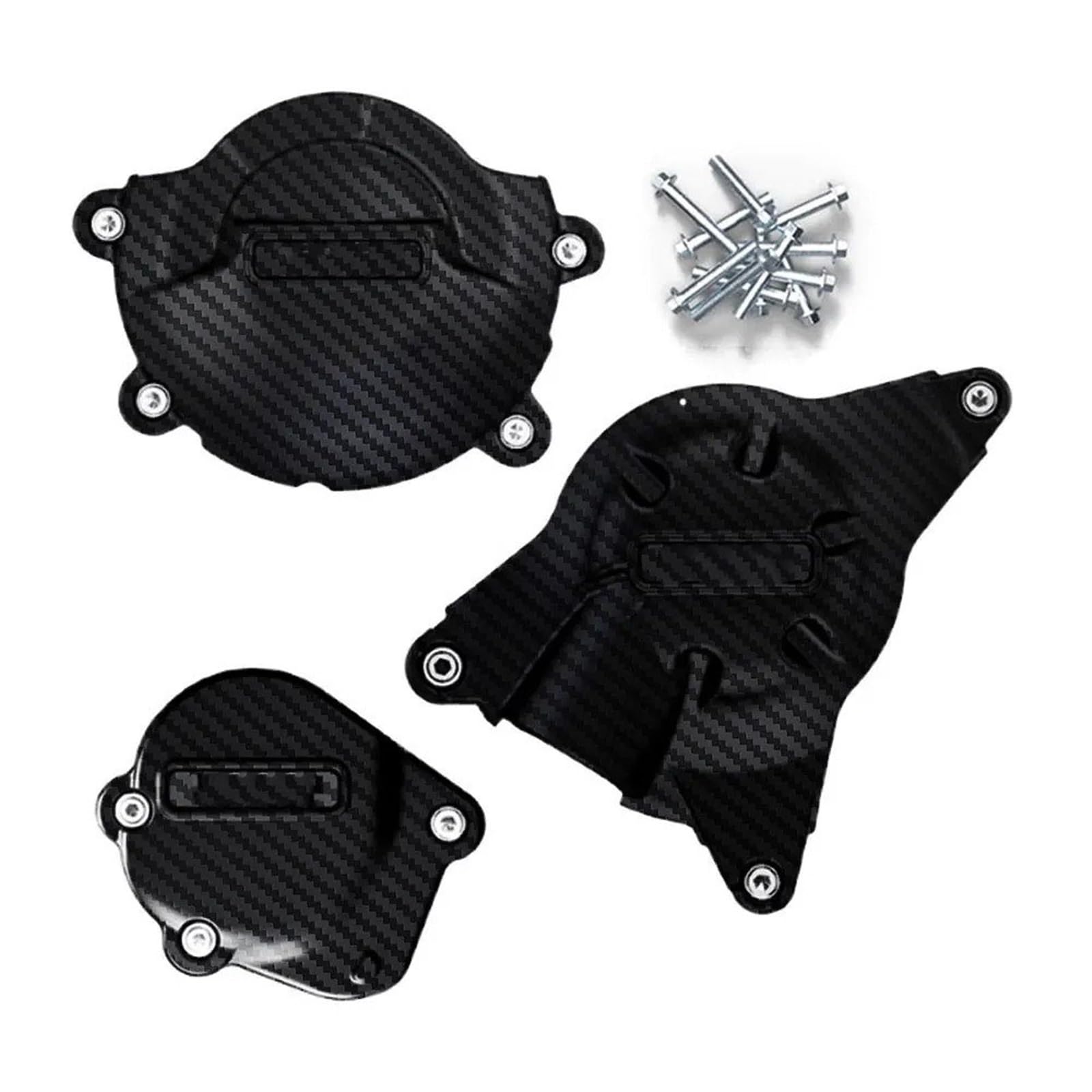 Schutzabdeckung Motorradmotoren Für YZF Für R6 2006~2023 Motorrad Lichtmaschine Kupplung Schutz Abdeckung Motor Abdeckung Zubehör Skid Plate(One Set (CF Texture)) von BTHMGBAE
