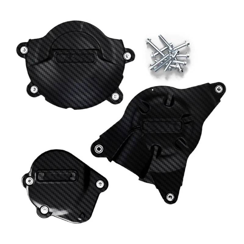 Schutzabdeckung Motorradmotoren Für YZF Für R6 2006~2023 Motorrad Lichtmaschine Kupplung Schutz Abdeckung Motor Abdeckung Zubehör Skid Plate(One Set (CF Texture)) von BTHMGBAE