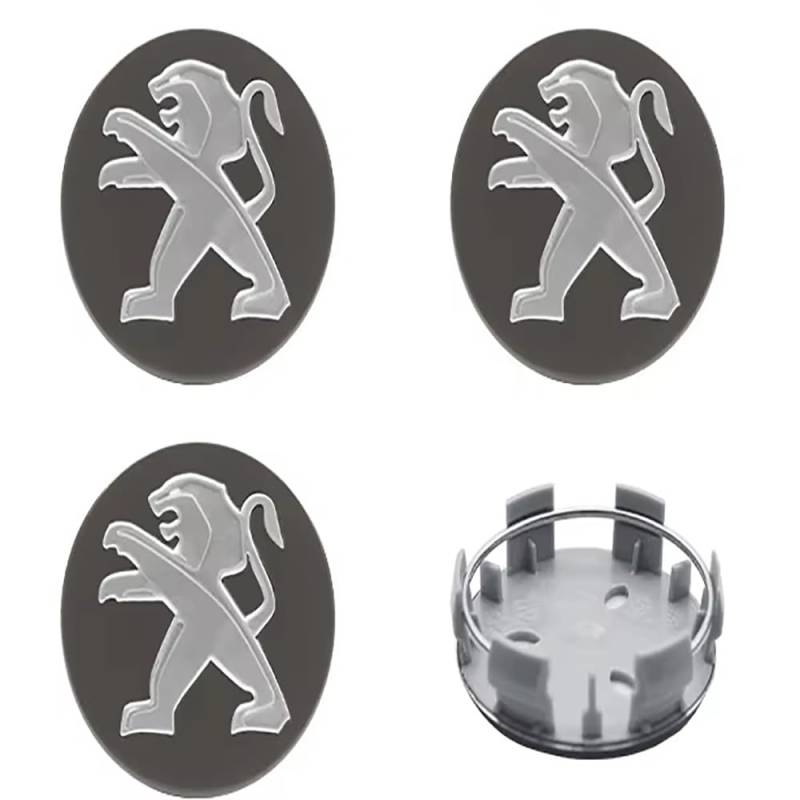 4 Stück Nabendeckel, für Peugeot 2008 206 208 3008 308 207 307 508 5008 106 205 406 407 60mm Nabenkappen Radnabenabdeckung Radnabenkappen Felgendeckel Radnabendeckel Felgenkappen,D von BTIQSA