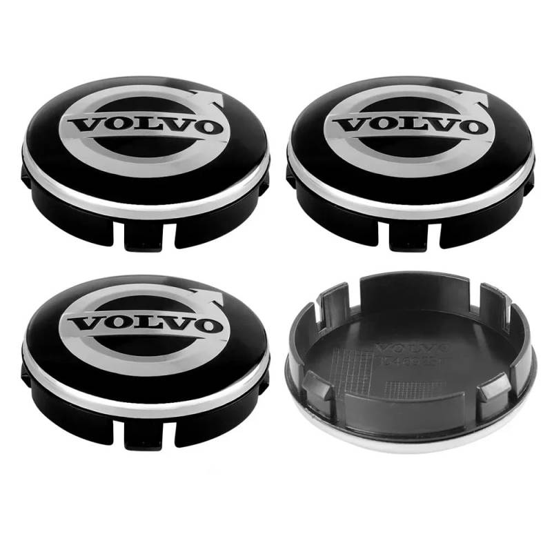4 Stück Nabendeckel, für Volvo V90 V60 V40 XC90 XC60 S60 S90 C30 V50 V70 XC40 S80 T6 EX30 EX90 EM90 64mm Nabenkappen Radnabenabdeckung Radnabenkappen Felgendeckel Radnabendeckel Felgenkappen von BTIQSA