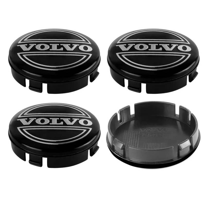 4 Stück Nabendeckel, für Volvo V90 V60 V40 XC90 XC60 S60 S90 C30 V50 V70 XC40 S80 T6 EX30 EX90 EM90 64mm Nabenkappen Radnabenabdeckung Radnabenkappen Felgendeckel Radnabendeckel Felgenkappen von BTIQSA