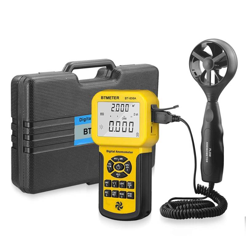 BTMETER BT-856A Pro HVAC Anemometer Measures Wind Speed, Wind Flow, Wind Temperature, CFM Air Flow, Speedometer with Backlight, Max AVG von BTMETER