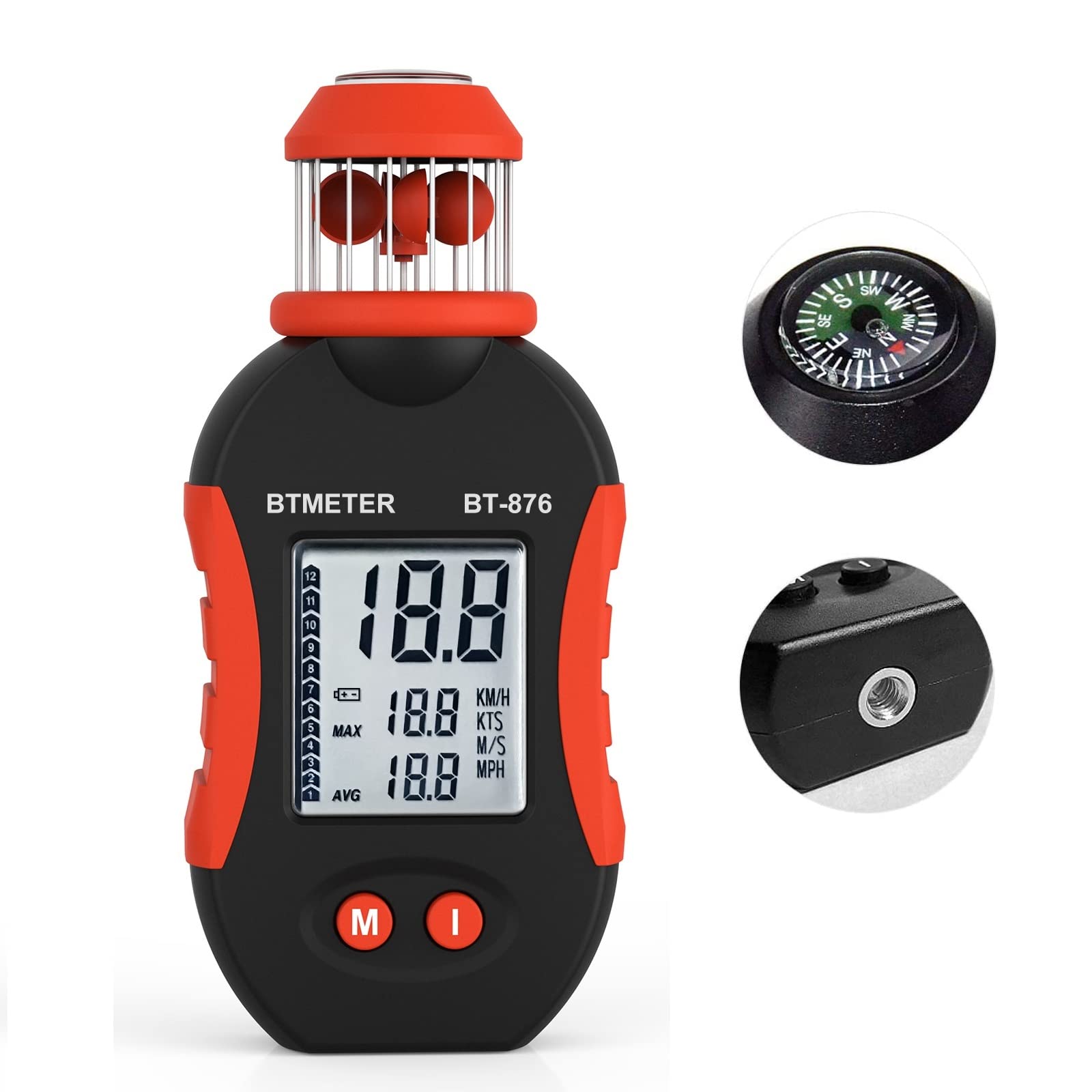 BTMETER BT-876 Mini Handbecher Anemometer, Digitales Windmesser im Taschenformat misst 0.7~42 m/s Windgeschwindigkeit mit Anzeige des Avg/Max Luftstroms für Drohnenflüge, HVAC, Segeln BTMETER BT-876 Mini Handbecher Anemometer, Digitales Windmesser im Taschenformat misst 0.7~42 m/s Windgeschwindigkeit mit Anzeige des Avg/Max Luftstroms für Drohnenflüge, HVAC, Segeln von BTMETER