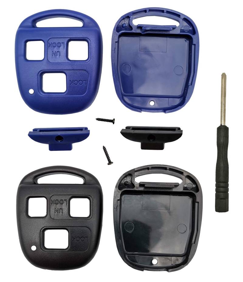 J-ACCES J-Key050G Schlüsselgehäuse, passend für Lexus Keyless Entry Funkschlüsselgehäuse, Ersatzschlüsselgehäuse (schwarz blau), 2 Stück von BTOZRF