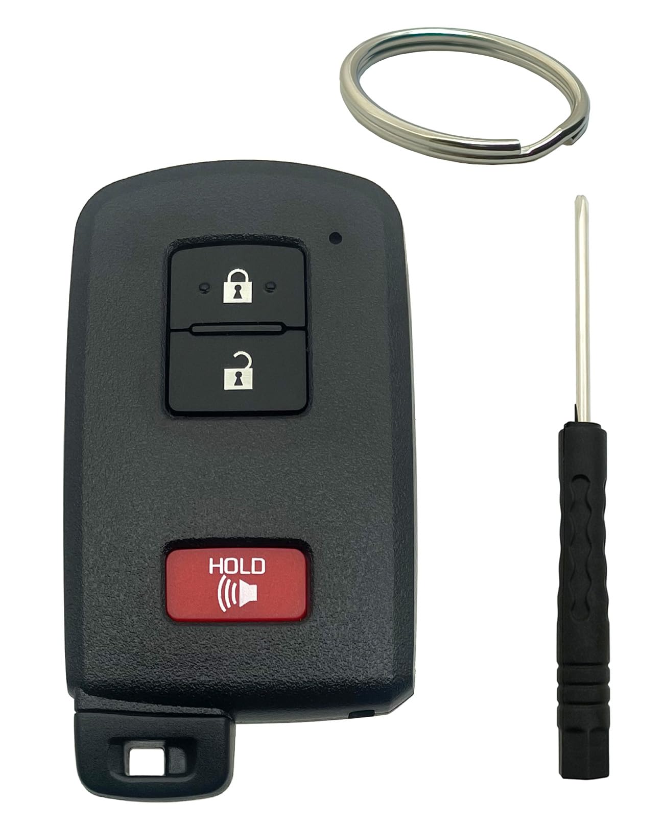 Smart Key Fob Shell Case Replacement Fits for Toyota Tacoma Land Cruise Prius V RAV4 2016 2017 3 Buttons Car Keyless Entry Remote Control Key Fob Cover (1) von BTOZRF