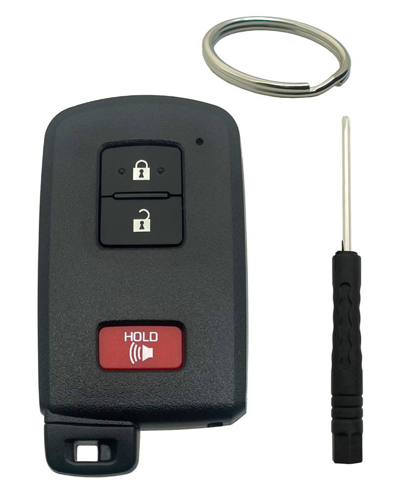 Smart Key Fob Shell Case Replacement Fits for Toyota Tacoma Land Cruise Prius V RAV4 2016 2017 3 Buttons Car Keyless Entry Remote Control Key Fob Cover (1) von BTOZRF