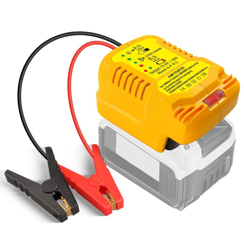BTRUI Auto Jump Starter Adapter für DeWalt 18V Akku, 11AWG Kabel umwandeln zu Jumper Starter Automotive Booster, Jump kit Kabel für Autobatterie (NO Batterie) von BTRUI