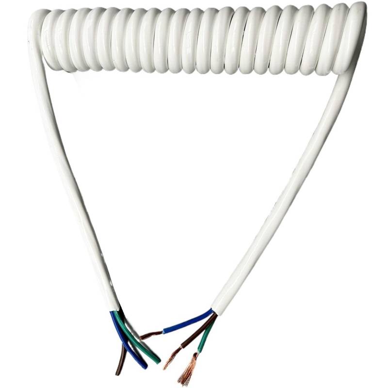 BTYQKZVPM Quadratischer dehnbarer Draht Stretch， Hochleistungs-Spiral-Netzkabel mit einziehbarer Feder, 3-adrig, 13 AWG, 1–18 Meter, Stretch-PU-Ummantelung(Stretch 15 Meters) von BTYQKZVPM