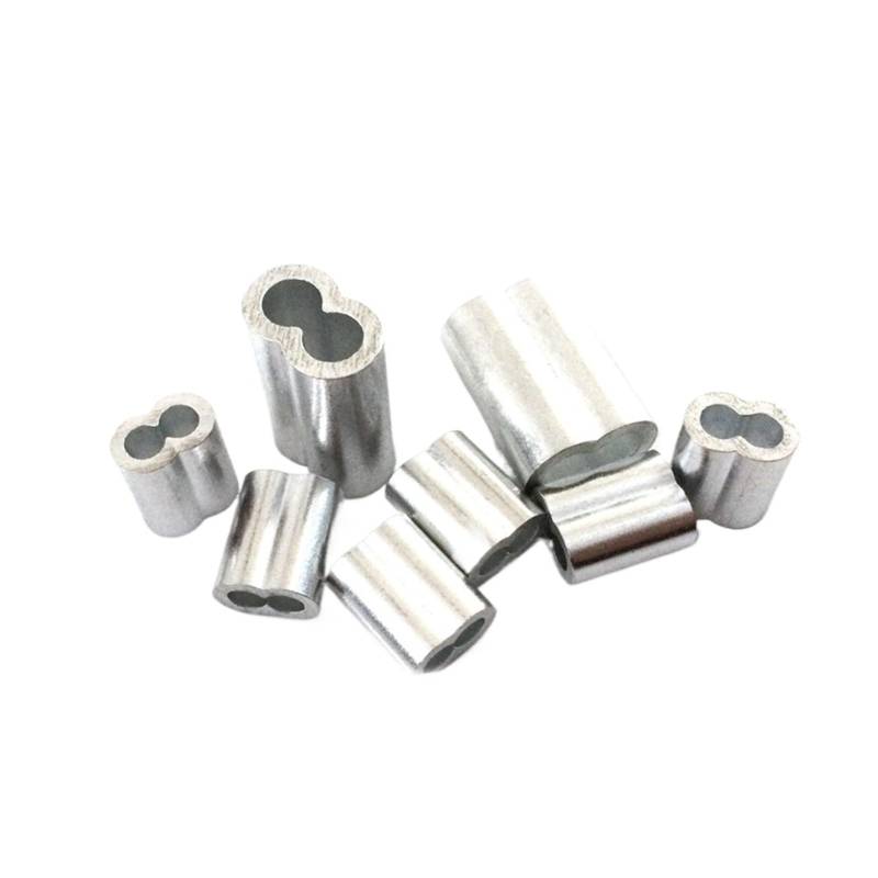 BTYQKZVPM Stahldrahtseil-Crimphülse, Aluminium-Crimphülse au Aluminium-Kabel-Crimphülsen-Form 8 Doppelloch-Ferrulen-Crimpschleife(4mm) von BTYQKZVPM