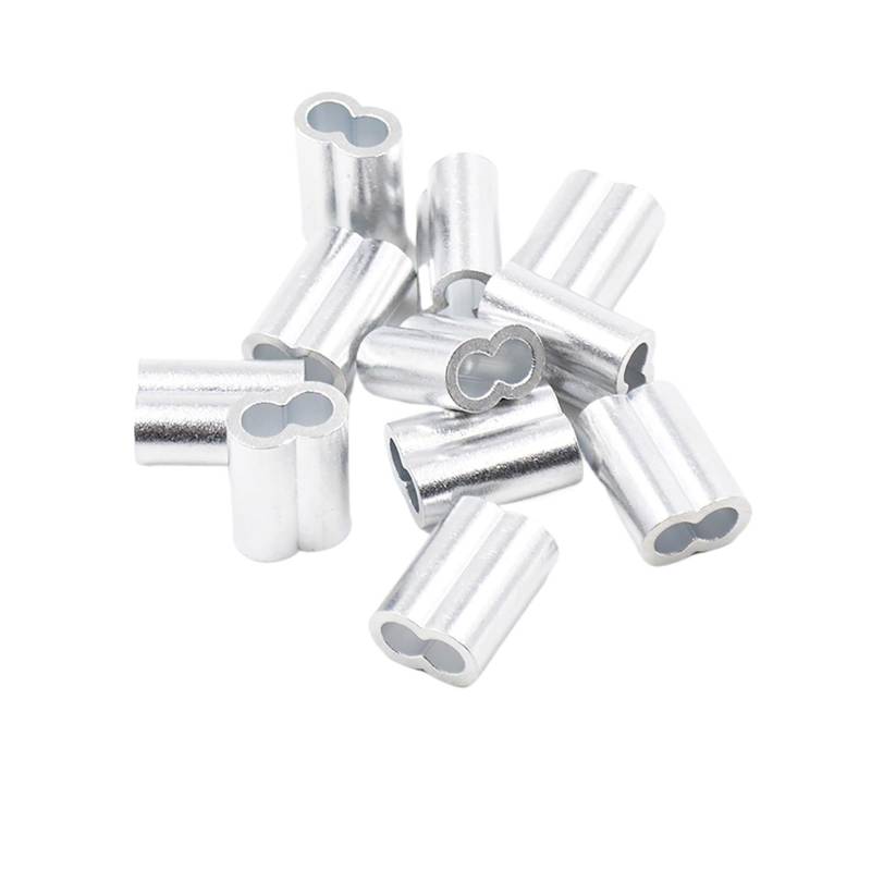 BTYQKZVPM Stahldrahtseil-Crimphülse, Aluminium-Crimphülse au Stahldraht Kabel Seil Befestigung Clip Clip 8-Form Doppel Loch Aluminium(M2) von BTYQKZVPM
