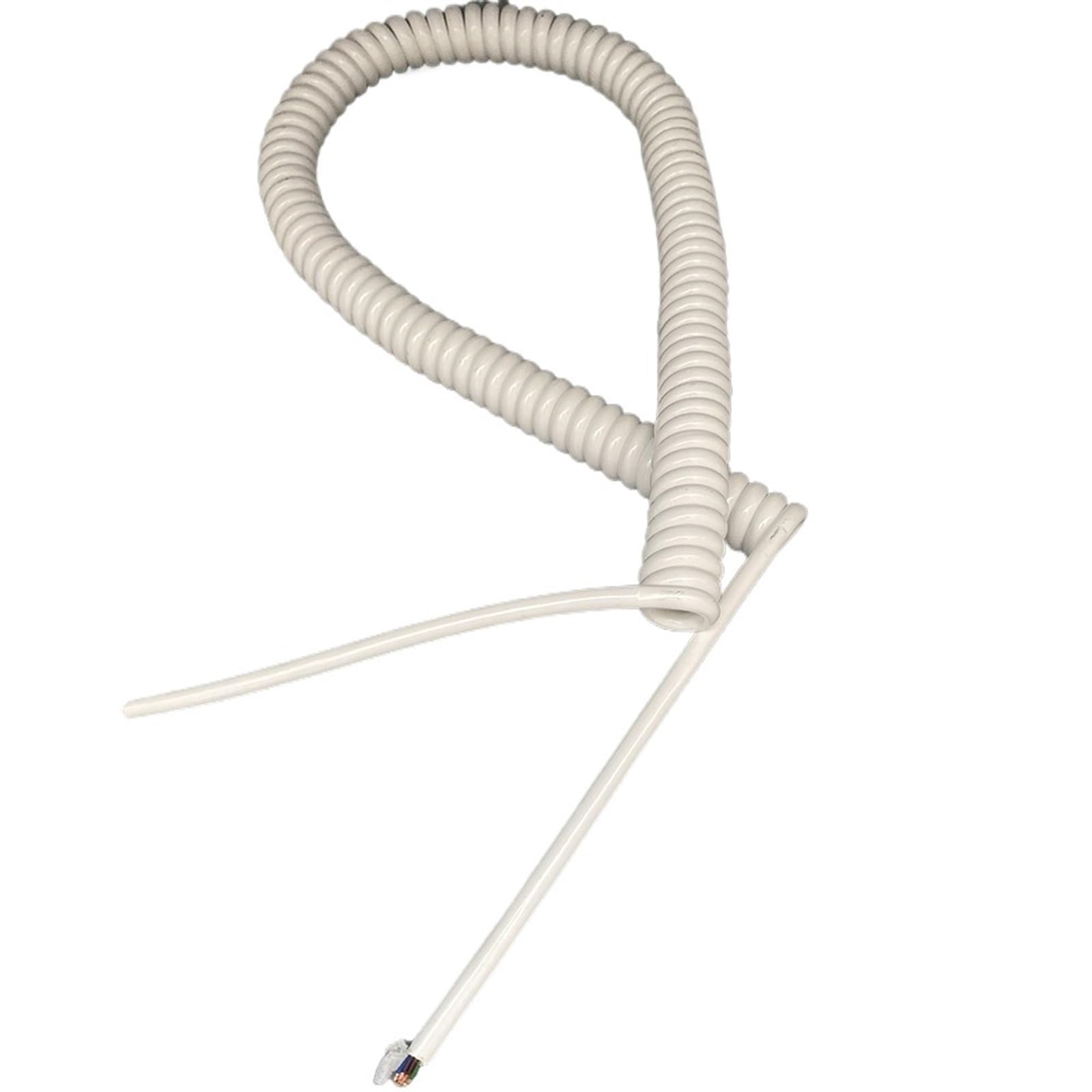 Quadratischer dehnbarer Draht Stretch， 4-adriges 24AWG 0,2 mm² weißes Signalfederdraht-Teleskop-Spiralkabel, mehrere Größen(Stretch 2 Meter) von BTYQKZVPM