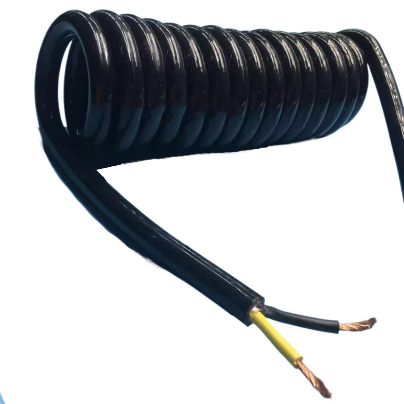 Quadratischer dehnbarer Draht Stretch， Einziehbares Federspiral-Verlängerungskabel, 10 mm Drahtdurchmesser, 2-adrig, 4,0 mm², PU, ​​mehrere Größen(Stretch 14 Meter) von BTYQKZVPM