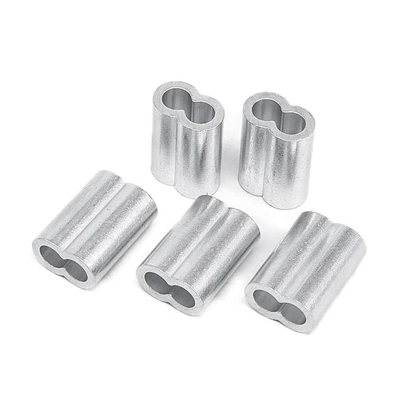 Stahldrahtseil-Crimphülse, Aluminium-Crimphülse au Doppelloch M1 bis M12 Aluminiumhülse Draht Crimphülse Befestigungsclip 8-Form(M2.5) von BTYQKZVPM