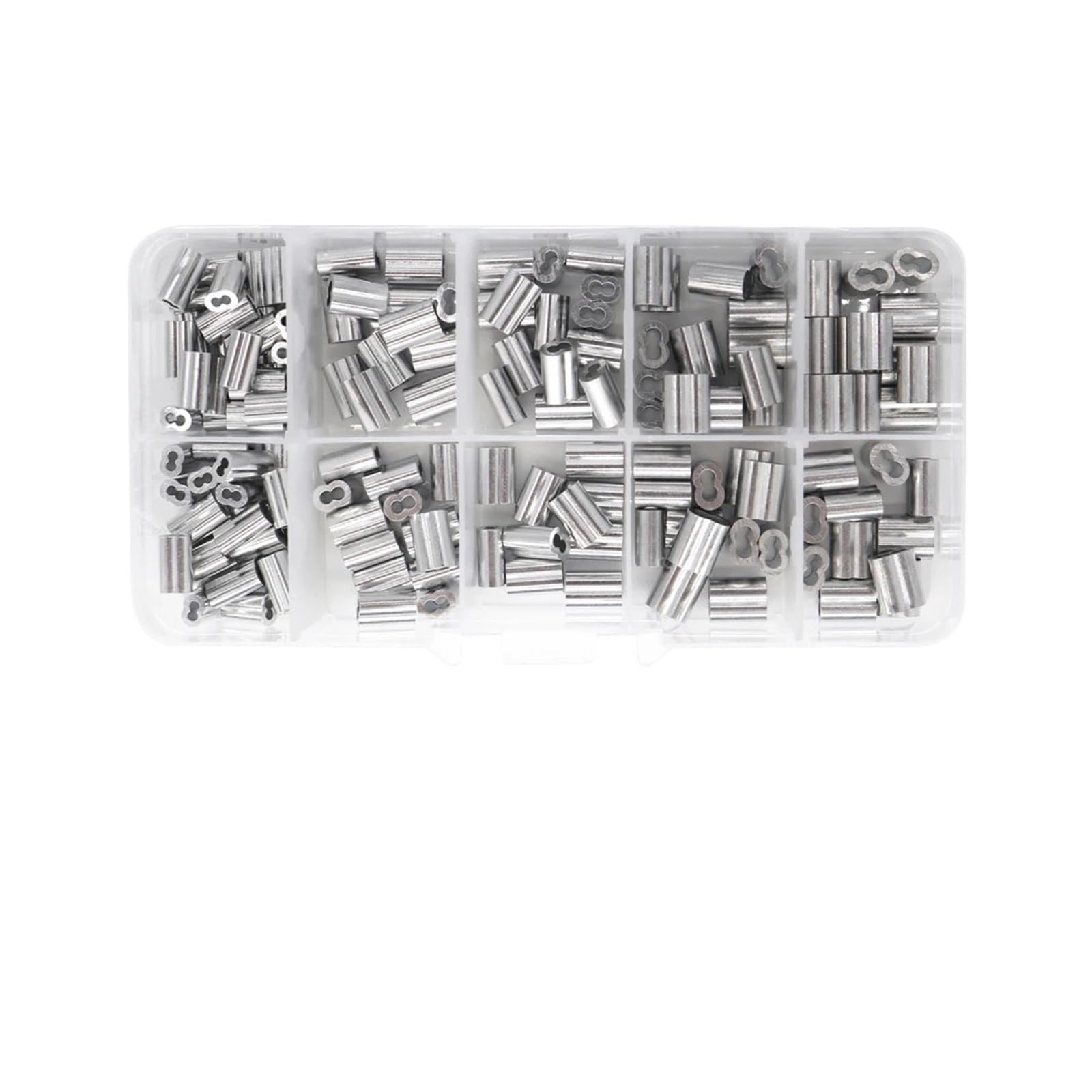 Stahldrahtseil-Crimphülse, Aluminium-Crimphülse au M1 M1.2 M1.5 M2 Aluminium Furrules Crimpen Hülse Set Doppel-Loch 8 Form von BTYQKZVPM